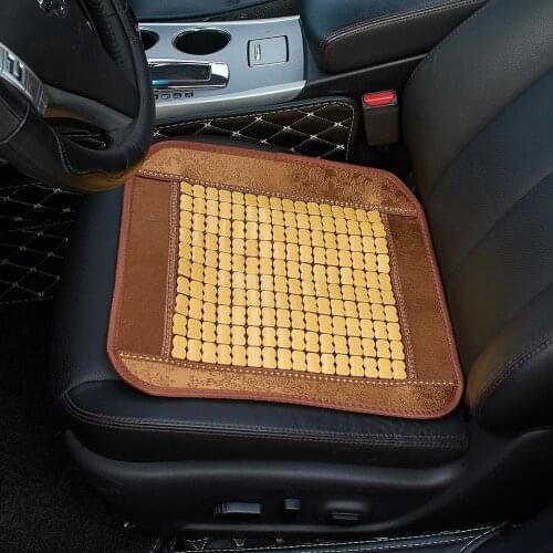 Car Seat Cover Front Rear Keep Cool In Summer Bamboo Slice Beads Auto Accessories Universa Seat Protector Mat Pad