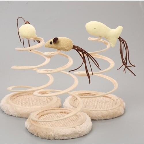 Pet Cat Turntable Toy Simulation Mouse Scratching Plate Spring Cat Plush Mouse Ball Fish Play Toys Scratcher Plate Pets Gatos