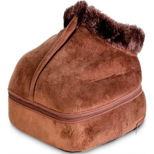 Electric Heated foot care tool shoe Warmer pad Cosy Unisex Velvet Feet Warmer Massager Big Slipper Foot Heat Warm Massage Shoes