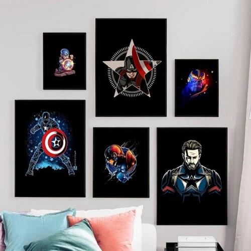 Marvel Superhero Canvas Paintings Avengers Cartoon Posters and Anime Prints Wall Art Picture Living Kids Room Home Decoration