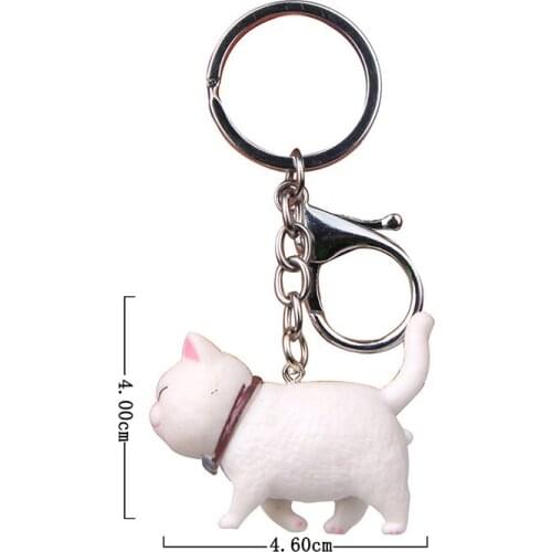 Korean INS Cat Plush Handmade Keychain Cute Cat Figure Key Chain Doll Pendant Bag Phone Accessories for Baby Girls