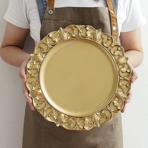 Retro Round Tea Pot Cake Storage Tray Dessert Jewelry Display Plate Photo Props