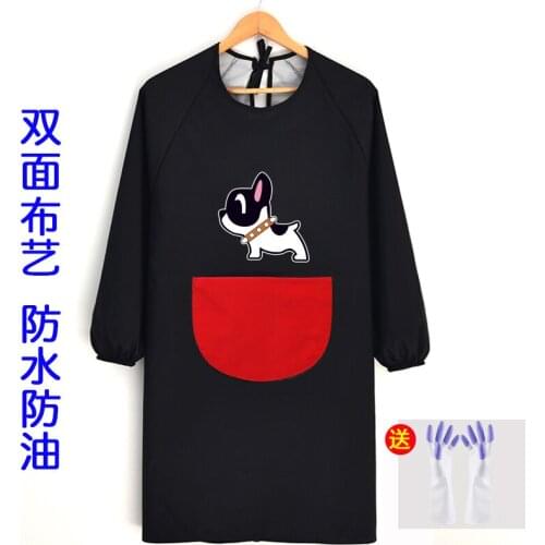 Kitchen waterproof and oil-proof overalls, household cooking long-sleeved apron