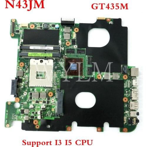 N43JM GT435M 1GB mainboard For ASUS N43JF N43J N43JM N43JQ laptop motherboard MAIN BOARD Tested free shipping