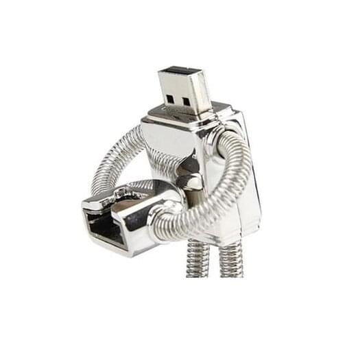 Metal Robot Disk On Key Creativo Usb Flash Drive 64GB 128GB 2TB 2.0 Pen Drive 1TB Pendrives Memory Card Mini Usb Stick Key 64GB