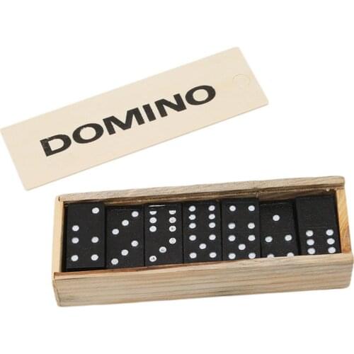 28 Pcs/Set Wooden Domino Board Games Travel Funny Table Game Domino Toys Kid Children Educational Toys For Children Gifts