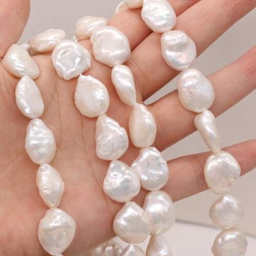 Natural Freshwater Pearl Irregular Coin Baroque White Loose Beads For Jewelry Making DIY Bracelet Earrings Necklace Accessory