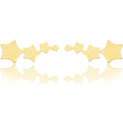 Multiple Five-pointed Stars Gold Tiny Stars On Link Stud Earrings For Women Girls Stainless Steel Vintage Wedding Jewelry Gift