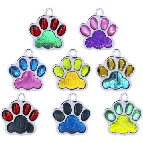 New Pet Tag Dog Collar Cat Charm Pendant Bone Necklace Collar Cat Paw Shape Simple Puppy Accessory