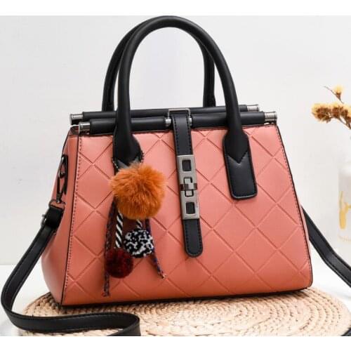 New Checkered Hand bags European American Fashion Mother Handbag Metal lock Shoulder Bag Stereotyped Messenger Bag