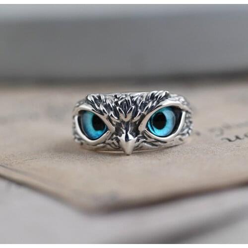 Charm Vintage Cute Men and Women Simple Design Owl Ring Silver Color Engagement Wedding Rings Jewelry Gifts