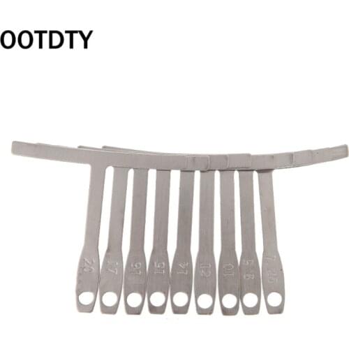 OOTDTY 9pcs/set Understring Radius Gauge Metal for Guitar and Bass Setup Luthier Tools