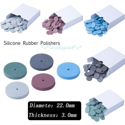 100pcs Assorted Dental Lab Polishing Wheels Burs Silicone Rubber Polishers - 5 colors