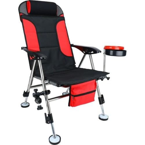 Fishing chair folding reclining fishing chair stainless steel fishing chair wrought iron stepless lifting fishing gear
