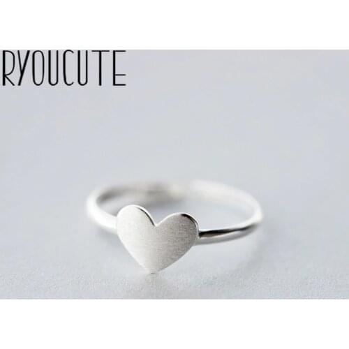 RYOUCUTE 100% Real Silver Color Jewelry Fashion LOVE Heart Rings for Women Bijoux Statement Antique Ring Anillos