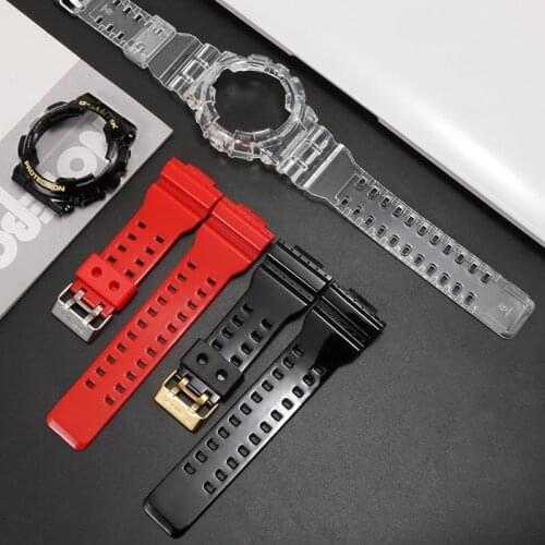 Silicone Watch Strap Watch Case Shiny Bright case For GSHOCK GA100 GD100 GD110 GD120 Replacement for Casio g-shock Accessories