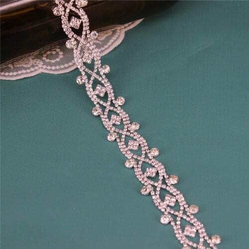 Rhinestone Fringe Trim Crystal Rhinestone Chain for DIY Decoration and Bridal Wedding Party Clothing Embellishments