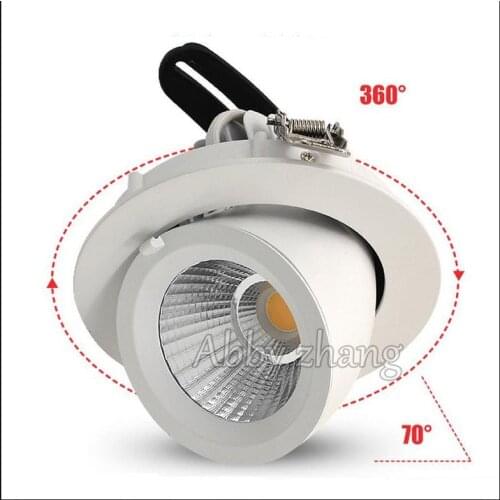 Rotate 360 degrees Dimmable LED Downlight COB Spot 12W 15W 25W 40W LED recessed ceiling Lamp Warm White LED Spot Indoor Lights