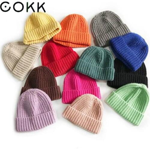 COKK Winter Hats For Women Men Knitted Beanie Bonnet Winter Cap Keep Warm Simple Bonnet Femme Skullcap Cold Hat Female Male