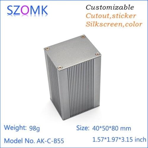 1 pc, 40*50*80mm dark grey aluminum extrusion enclosure project box szomk enclosure for pcb power supply gps tracker control box