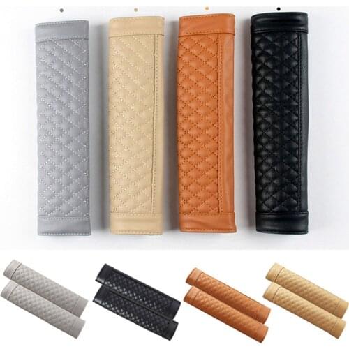 2Pcs Soft PU Leather Car Seat Belt Cover Shoulder Pads Safety Seat Belt Protection Pad Auto Interior Accessories