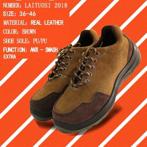 2018 safety shoes European standard steel head anti smash anti piercing Splash proof work protective footwear safety shoes