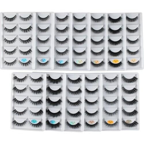 5Pairs/Set Multipack Mink Hair False Eyelashes Natural/Thick Long Eye Lashes Wispy Makeup Beauty Extension Tools Beauty Wimpers