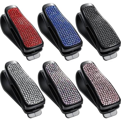 6 Pcs Car Glasses Holder Universal Car Visor Sunglasses Holder Clip Eyeglasses Hanger and Ticket Card Clips