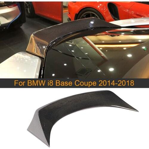 Car Rear Trunk Spoiler Wing for BMW i8 Base Coupe 2014-2018 Car Rear Wing Spoiler Boot Lip Carbon Fiber / FRP