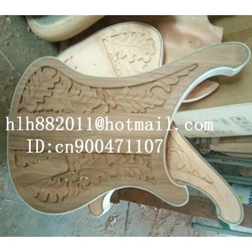 Free shipping Big John new mahogany electric guitar body with carving in natural without paint F-3351