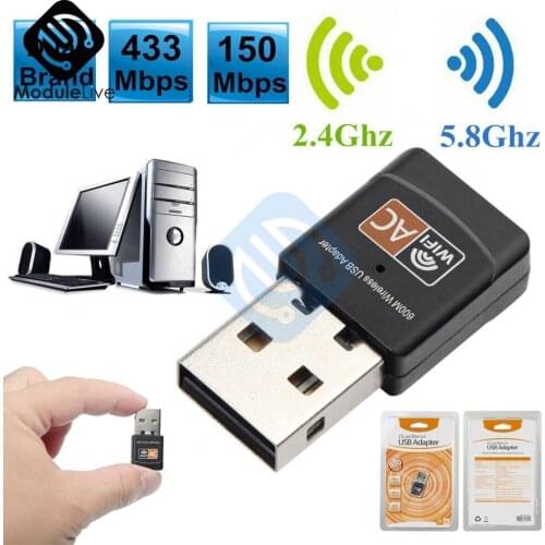 600M USB Wireless Adapter Network Card Dual Band USB WiFi Adapter 2.4GHZ/150Mbps 5.8GHZ/433Mbps 802.11a 802.11b 802.11g 802.11n