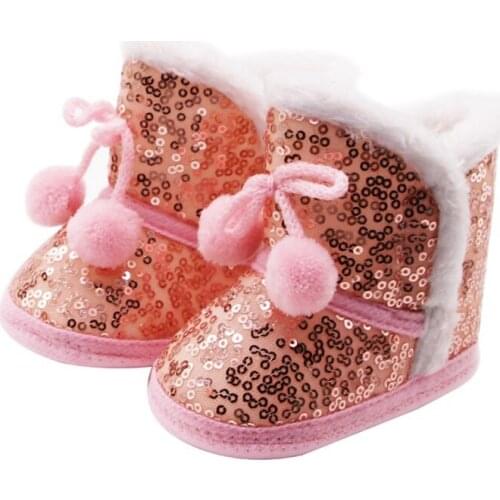 Winter Girls Boots Children Short Boots with Glitter Thicken Snow Field Booties Warm Comfortable for Kids