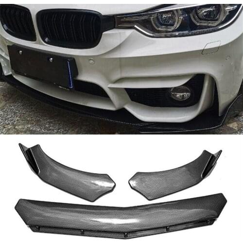 CEYUSOT FOR 3PCS Universal Front Bumper Spoiler Splitter BMW 3 Series F30 F35 G20 G28 Anti-Collision Decorative Accessories 12