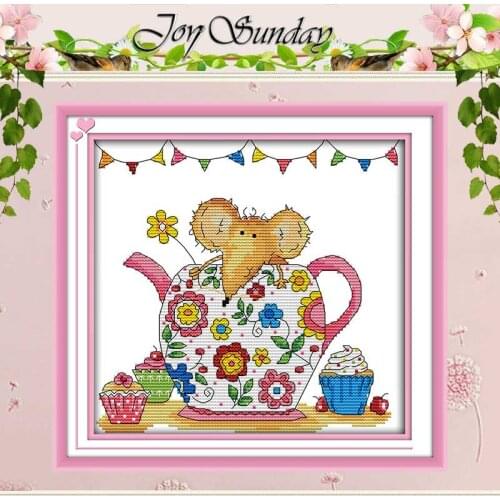 Flower mouse Patterns Counted Cross Stitch 11CT 14CT Cross Stitch Set Wholesale animals Cross-stitch Kit Embroidery Needlework