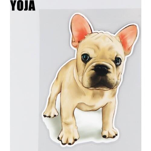 YOJA 12.7×17.8CM Cartoon French Bulldog Door Decoration Decals Funny Car Stickers Accessories 19B-0042
