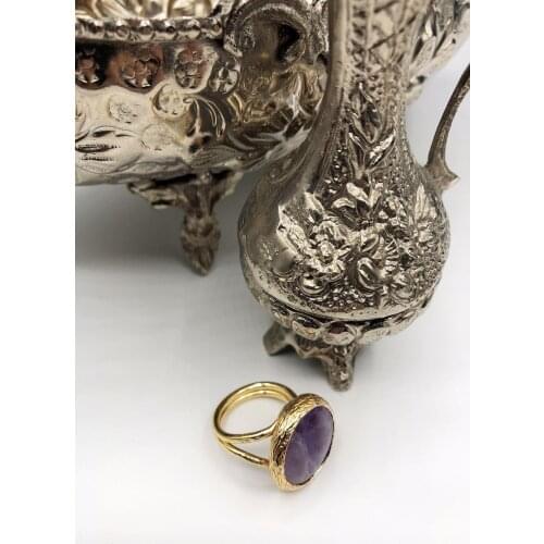 Dr Stone Harem Collection amethyst Stone handmade 925 sterling silver set AHL88