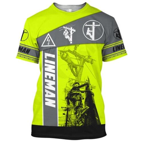 PLstar Cosmos 3DPrinted NewFashion Lineman Roofer Excavator Personality Unisex T-Shirt Shorts Sleeve Funny Harajuku Streetwear 1