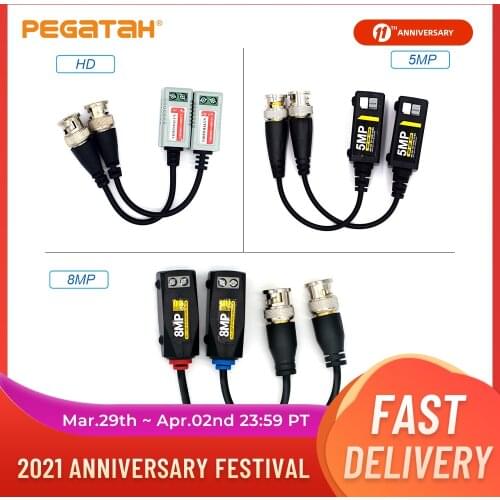 HD Passive Video Balun 8MP 5MP 1080P Transmission Twisted Pair Transmitter cctv cable for AHD/CVI/TVI Video Signal