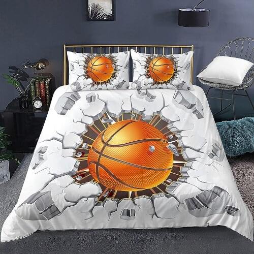 3D Basketball Bedding Set for Kids Adult Bedroom Decor Duvet Cover King Queen Size Print Bed Set Home Textiles Bedclothes 2/3Pcs