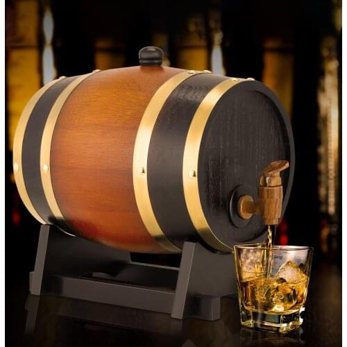 3L Oak Wine Barrel European Style Beer Barrels Home Bar Tools Decorations For Bar Wine Storage Containers Oak Timber Beer Bucket