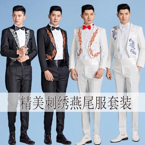 Mens formal dress costume terno masculino adult male tuxedo suit men magic suit costume homme wedding suits for men black white