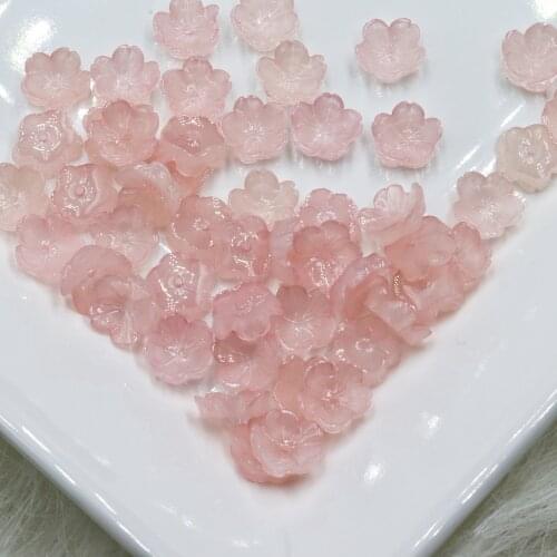 30pcs 9.5mm Beautiful Transparent Small Bowl resin flowers DIY 1Hole Rhinestones for needlework Decorative sewing accessories