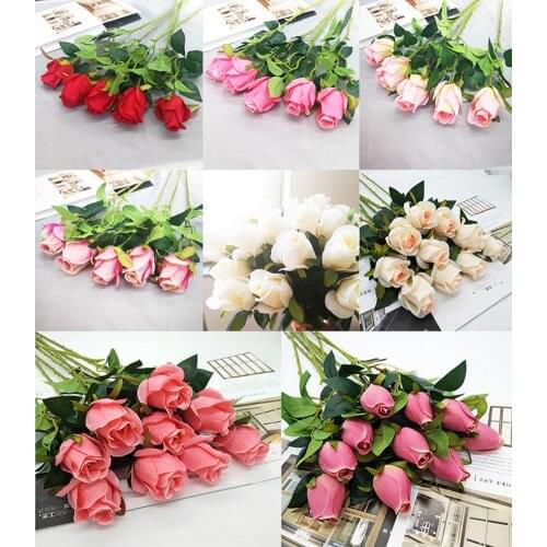 Beautiful Rose Peony Artificial Silk Flowers Small Bouquet Flores Home Party Spring Wedding Decoration Fake Flower