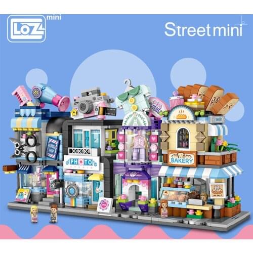 LOZ Mini Blocks City View Scene Coffee Shop Retail Store Architectures Models & Building Quiz Christmas Toy for Children