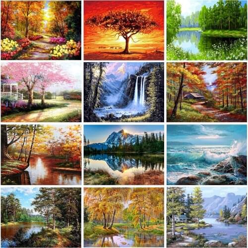 5D DIY Diamond Painting Kits For Adults Children DIY Handcraft Landscape Full Round With AB Drill Home Decoration Custom Gift