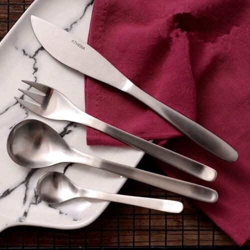 24pieces Japanese Food Rose Gold Frost Cutlery Set Dining Knives Forks Dessertspoon Luxury Dinnerware Tableware Sushi Sets