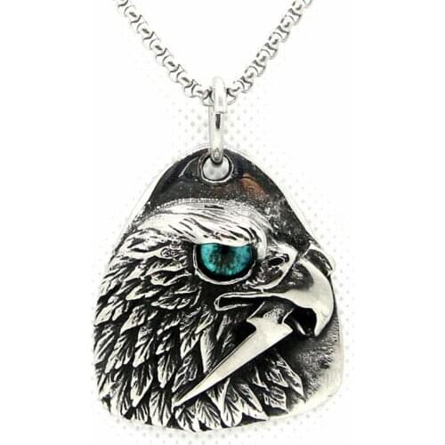 Lightning Necklace 316L Stainless Steel Jewelry Punk Style Eagle Eye Pendant With Chain