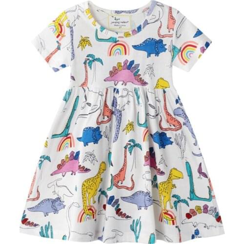 Girls Print Cartoon European and American Dress Flower Girl Dresses Kids Dresses for Girls Toddler Girl Summer Clothes 2021
