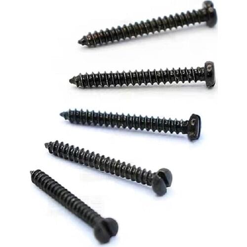 100PCS GB5282 Slotted round head self-tapping pointed tail screw PA1.4*12 hardened self-tapping precision pan head slender screw