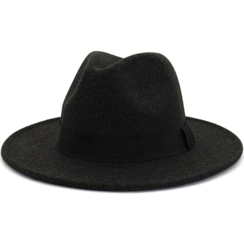 Fedora Hat Unisex New Trend Fashionable Church Sombrero Mujer Gentleman Derby Vintage Ladies Wide Brim Panama Hats HF136